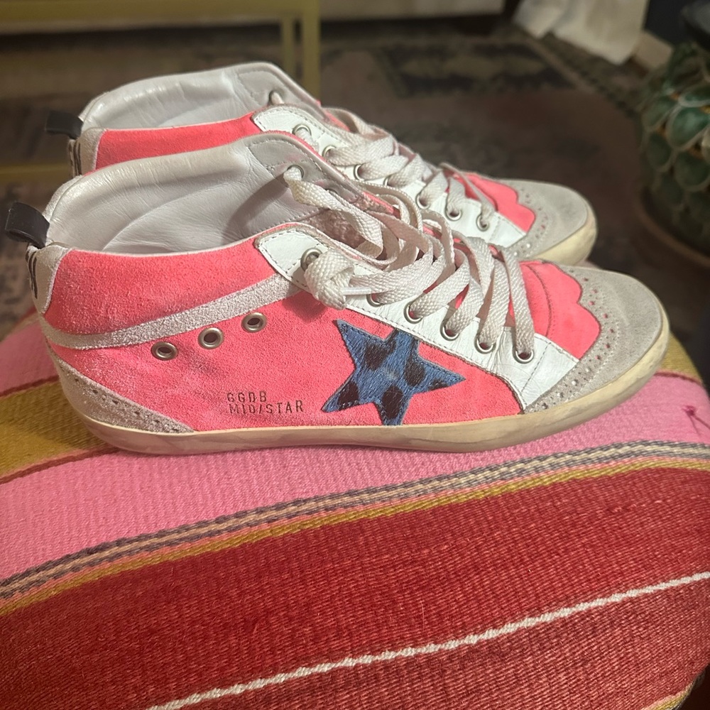 Golden Goose Pink Mid-Star Sneakers